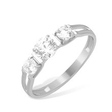 Кольцо из серебра с фианитами