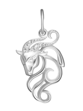 Подвеска зн.зод. "Козерог"с вст. 9110 Серебро 925