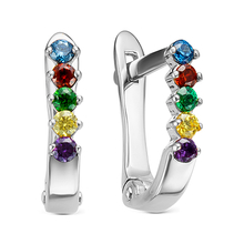 Серьги детские из серебра с фианитами