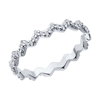 Кольцо из серебра с фианитами