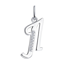 Подвеска-буква из серебра с фианитами