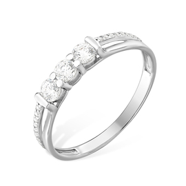 Кольцо из серебра с фианитами